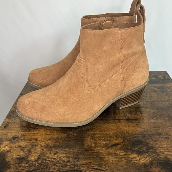 VIONIC Vera Orthotic Water Resistant Suede‎ Ankle Boots Caramel Brown 6.5 - Picture 1 of 9